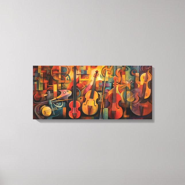 Toile d'art abstrait violon (Recto)