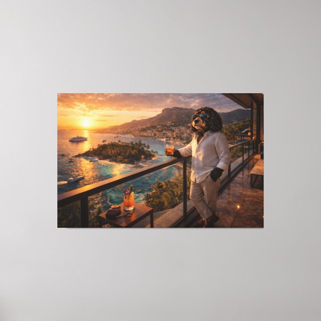 Toile d'art Cockapoo Sunset – Art pour chiens de v (Recto)
