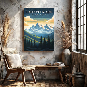 Toile d'art de l'affiche de voyage Montagnes Roche