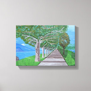 Toile d'art du lac de Côme