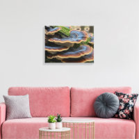 Toile d'art en forme de champignon étagé bleu