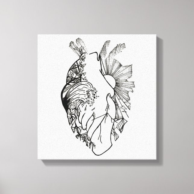 Toile d'art en forme d'encre noire et blanche (Recto)