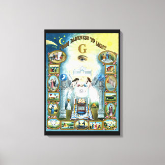 Toile d'art maçonnique de l'obscurité à la lumière