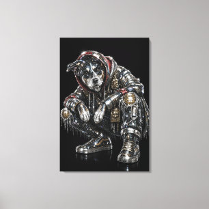 Toile d'art mural Chien Disco – Mosaïque moderne d