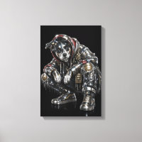 Toile d'art mural Chien Disco – Mosaïque moderne d