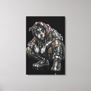 Toile d'art mural Chien Disco – Mosaïque moderne d
