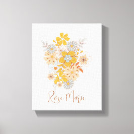 Toile d'art mural de nurserie boho florale personn