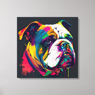 Toile d'art pop-dog anglais pour Bulldog