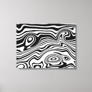 Toile d'art rayé noir et blanc