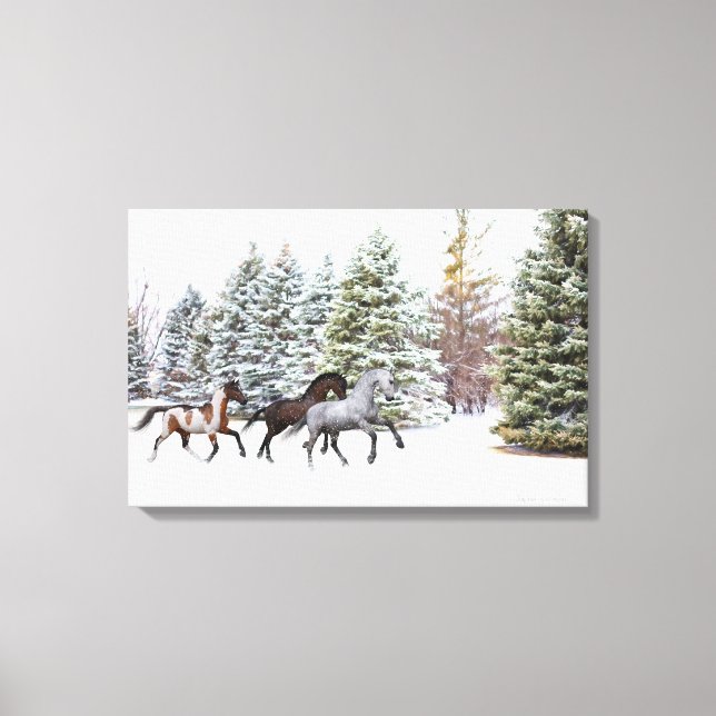 Toile Dashing through the Snow - Running Horses (Recto)