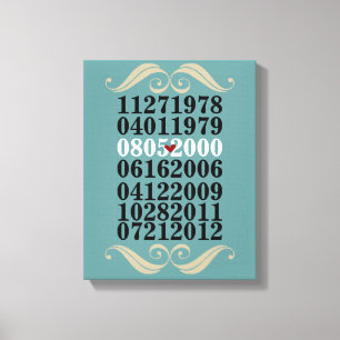 Toile Dates spéciales d'origine