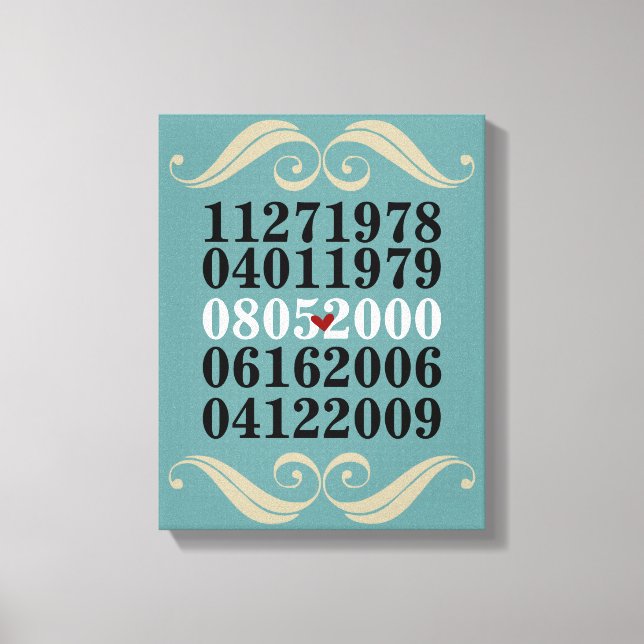 Toile Dates spéciales d'origine (Recto)