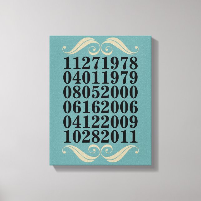 Toile Dates spéciales d'origine (Recto)