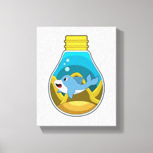 Toile Dauphin à la natation dans l'aquarium