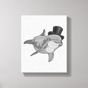 Toile Dauphin en tant que Gentleman avec chapeau supérie