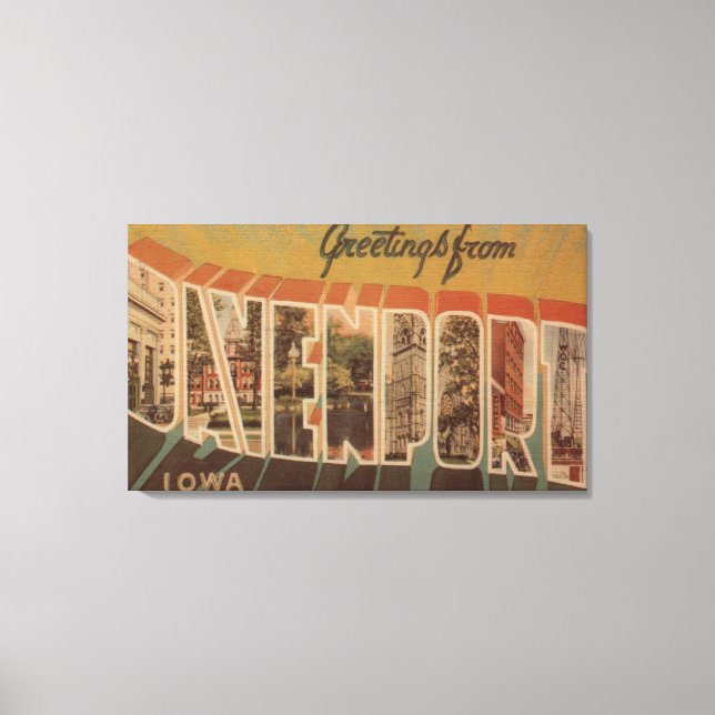 Toile Davenport, Iowa - Scènes de grandes lettres (Recto)