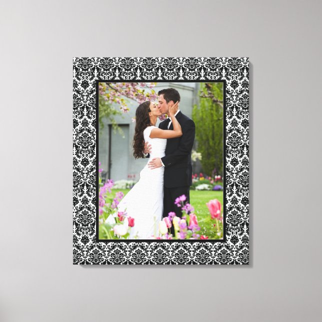 Toile de cadre photo Damas noir et blanc Imprimer (Recto)