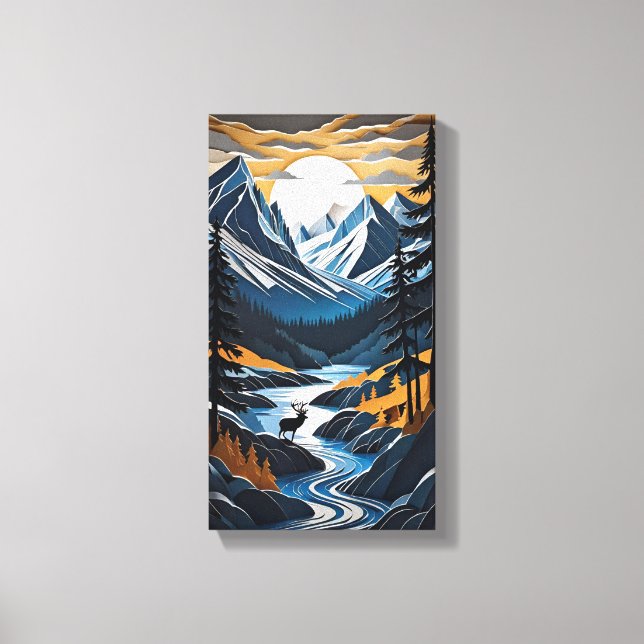 Toile de cerf couché de soleil (Recto)