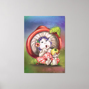 Toile de champignon et de chenille pour bébés Impr