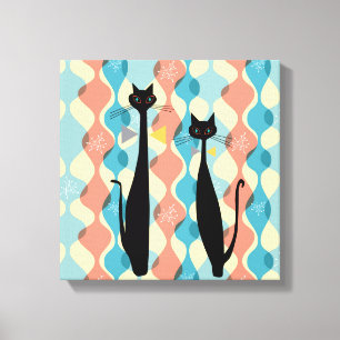 Toile de chat Cool Retro Atomic Era MCM v2