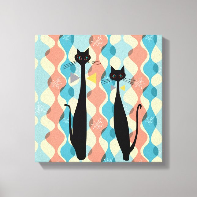 Toile de chat Cool Retro Atomic Era MCM v2 (Recto)