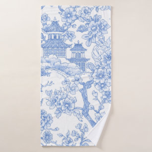 Toile de chinoiserie bleue Dragon Fleur de cerisie