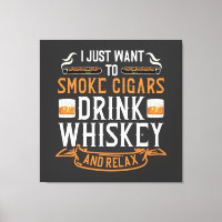 Toile de citation de cigar et Whiskey Imprimer