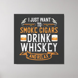 Toile de citation de cigar et Whiskey Imprimer