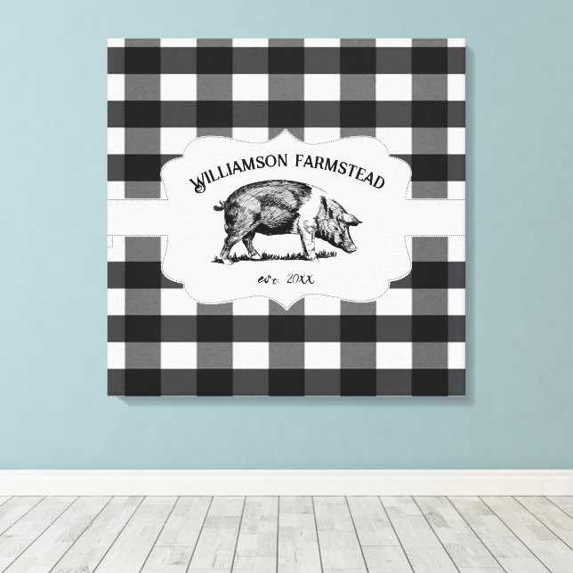 Toile de cochon de ferme à Buffalo noir (Insitu (Plancher de Bois))