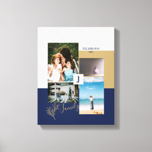 Toile de collage de photos de famille à blocs de c