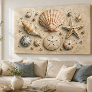 Toile de collection de coquillages Aquarelle
