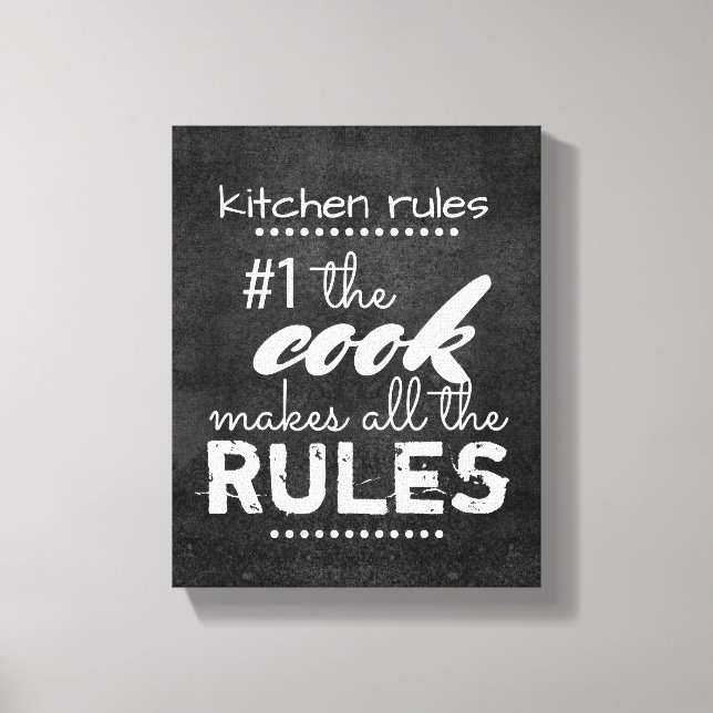 toile de cuisine mur art humour citation gris et b (Recto)