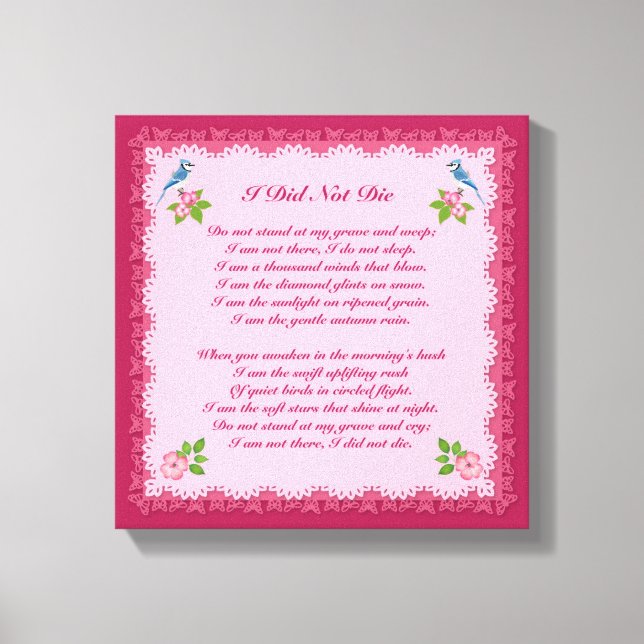 Toile de deuil personnalisée 'Je ne suis pas mort' (Recto)
