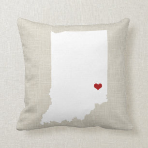 Toile de Faux de coussin d'état de l'Indiana