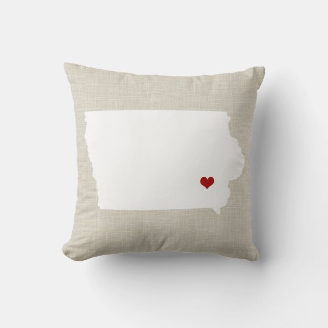 Toile de Faux de coussin d'état de l'Iowa (Recto)