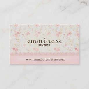 Toile de Faux et carte de visite rose de
