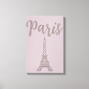 Toile de fond de la Tour Eiffel à Paris Rose Pouss