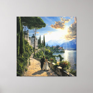 Toile de fond de lac de Côme Italie romantique