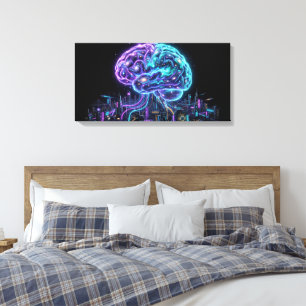 Toile de fond de ville cyberpunk cerveau galaxie c
