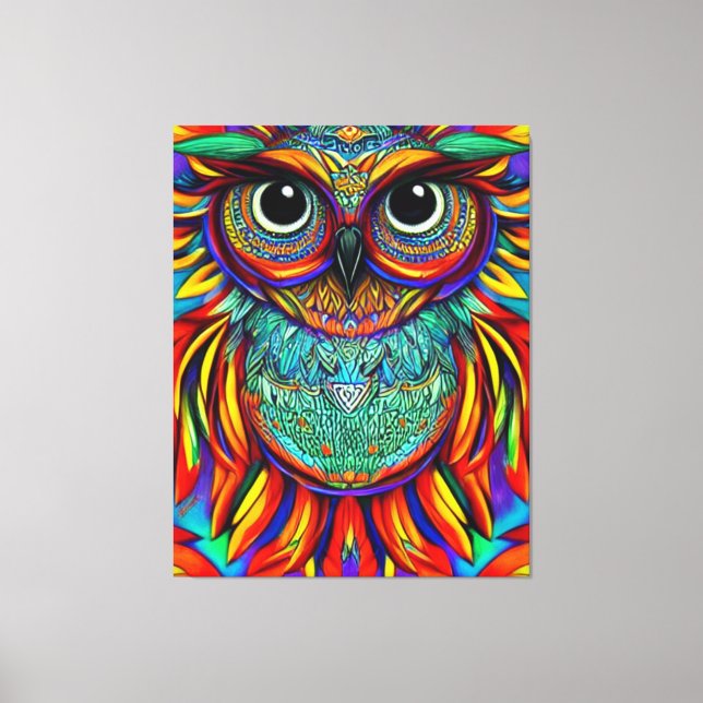 Toile de hibou colorée (Recto)