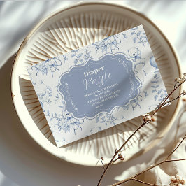 Toile De Jouy Bear Babydusche Diapper Raffle Begleitkarte