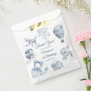 Toile De Jouy Blaue Geburtstagsfeier Geschenktütchen