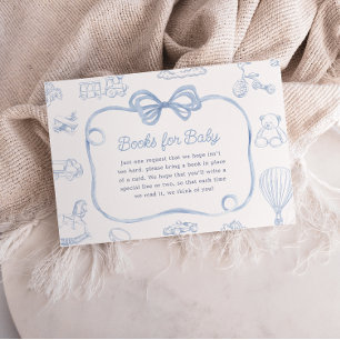 Toile de Jouy Blue Bow Chinoiserie Bücher für Baby Begleitkarte