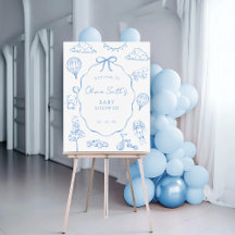 Toile De Jouy Blue Boy Baby Dusche Willkommen