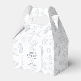 Toile de Jouy Blue Cowboy Western Babydusche Geschenkschachtel