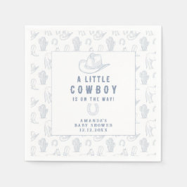 Toile de Jouy Blue Cowboy Western Babydusche Serviette