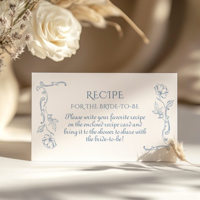 Toile de Jouy Blue Rezept für die Braut Begleitkarte (Von Creator hochgeladen)
