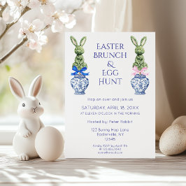 Toile De Jouy Bunny Osterbrunch und Eierjagd Einladung