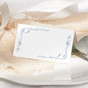 Toile de jouy cadre élégant mariage places cartes