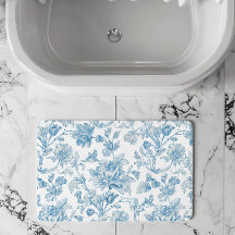 Toile-de-jouy Chinoiserien Blaues Blumenmuster